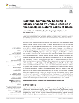 Bacterial Community Spacing Is Mainly Shaped by Unique Species in the Subalpine Natural Lakes of China