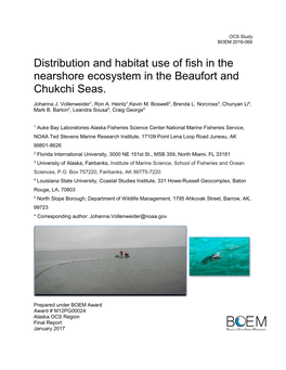 Distribution and Habitat Use of Fish in the Nearshore Ecosystem in the Beaufort and Chukchi Seas