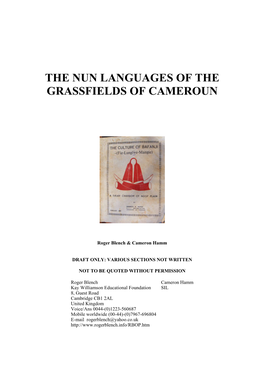 The Nun Languages of the Grassfields of Cameroun