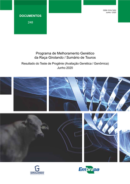 Programa De Melhoramento Genético Da Raça Girolando / Sumário De Touros