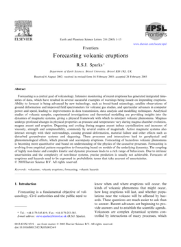 Forecasting Volcanic Eruptions