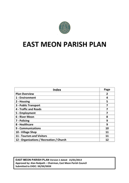 East Meon Parish Plan
