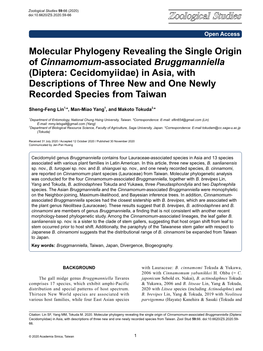 Diptera: Cecidomyiidae) in Asia, with Descriptions of Three New and One Newly Recorded Species from Taiwan