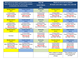 RSU 40 Lunch Menu