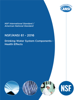 Nsf/Ansi 61 - 2016