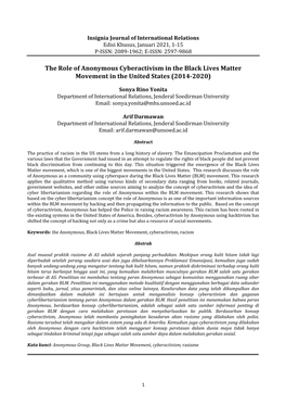 The Role of Anonymous Cyberactivism in the Black Lives Matter Movement in the United States (2014-2020)