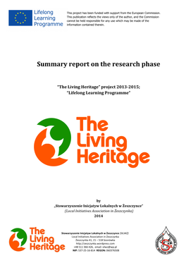 Summary Report on the Research Phase