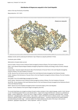 1 Distribution of Alopecurus Aequalis in the Czech Republic