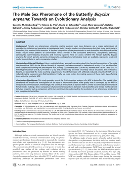 The Male Sex Pheromone of the Butterfly Bicyclus Anynana: Towards an Evolutionary Analysis