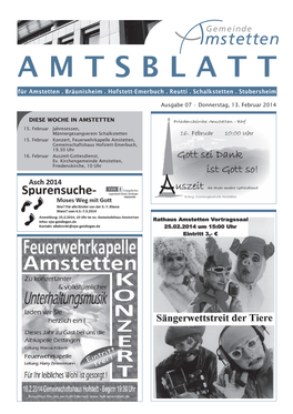 Amtsblatt a M T S B L A