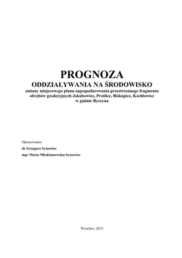 Prognoza Oddziaływania Na Środowisko