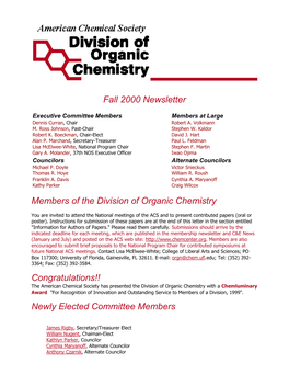 ACS Organic Chemistry Division