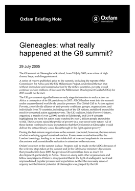 Gleneagles: What Really Happened at the G8 Summit?