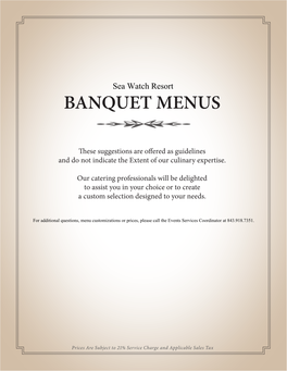 Banquet Menus