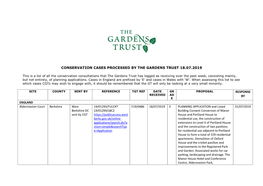 Conservation Cases Processed by the Gardens Trust 18.07.2019