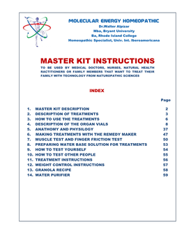 Master Kit Instructions