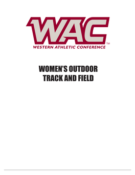 Women's Wac Outdoor Track & Field Records