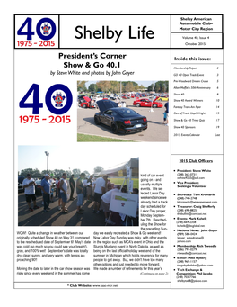 Shelby Life Volume 40, Issue 4 October 2015