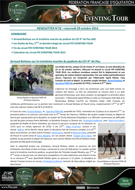 NEWSLETTER N°22 – Mercredi 29 Octobre 2014 Arnaud Boiteau Sur La