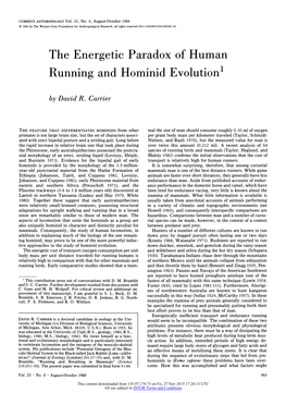 The Energetic Paradox of Human Running and Hominid Evolution'