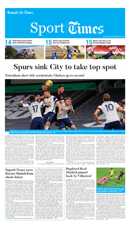 Spurs Sink City to Take Top Spot