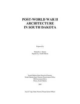 Post-World War Ii Architecture in South Dakota