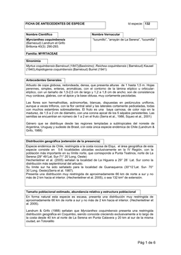 Myrcianthes Coquimbensis “Lucumillo”, ”Arrayán De La Serena”, “Lucumilla” (Barneoud) Landrum Et Grifo Brittonia 40(3): 290-293