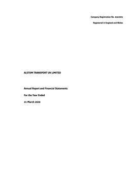 ALSTOM TRANSPORT UK LIMITED Annual Report and Financial