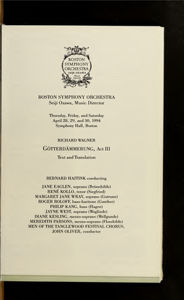 Boston Symphony Orchestra Concert Programs, Season 113, 1993-1994