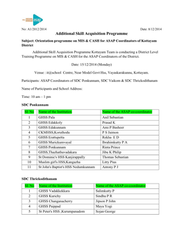 Additional Skill Acquisition Programme