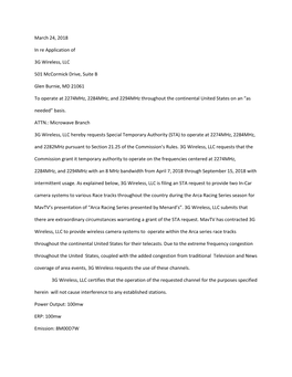 Arca Memorandum FCC 3G Wireless, LLC. FCC ELS