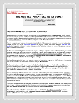 The Old Testament Begins at Sumer