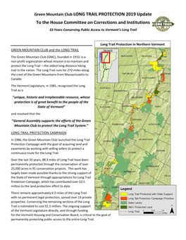 2019 Green Mountain Club Long Trail Protection