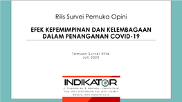 Rilis Survei Pemuka Opini EFEK KEPEMIMPINAN DAN