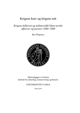 Krigens Krav Og Krigens Rett