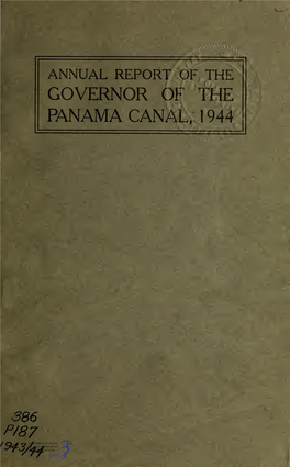 Annual Report of the Governor of the Panama Canal for The