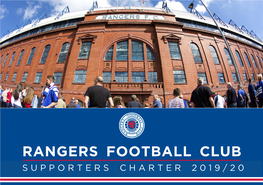Rangers Football Club Supporterssupporter S Ccharterh Arter 202018/1919/ 20 2 Contents