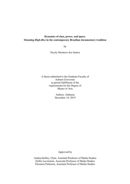 Dynamics of Class, Power, and Space: Situating High-Rise in the Contemporary Brazilian Documentary Tradition