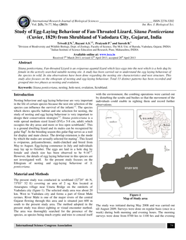 Study of Egg-Laying Behaviour of Fan-Throated Lizard, Sitana Ponticeriana (Cuvier, 1829) from Shrubland of Vadodara City, Gujarat, India