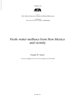 Fresh-Water Molluscs from New Mexico and Vicinity