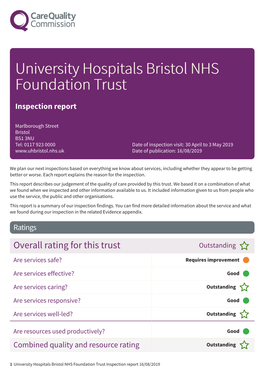 RA7 University Hospitals Bristol NHS Foundation Trust (30/04/2019)