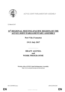 Acp-Eu Joint Parliamentary Assembly