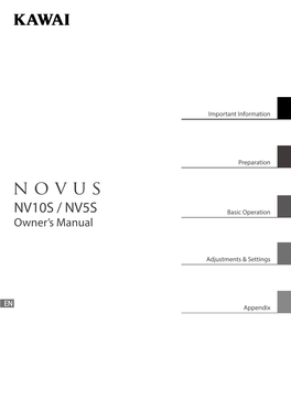 Kawai NV10S/NV5S Owner's Manual