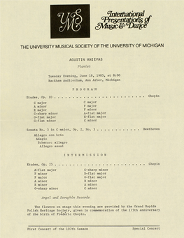 The University Musical Society of the University of Michigan