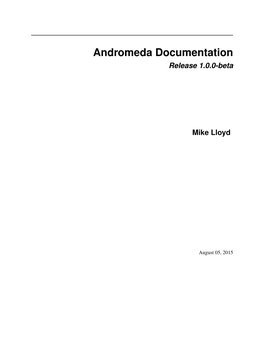 Andromeda Documentation Release 1.0.0-Beta