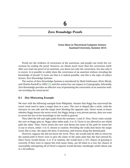 Zero Knowledge Proofs