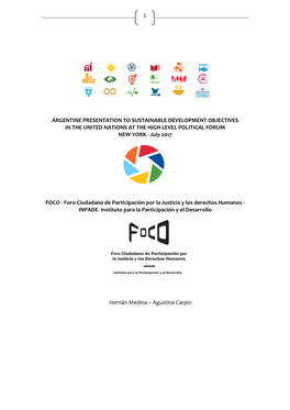 PERFORMANCE of ARGENTINA for the SDG´S HLPF NYC 2017