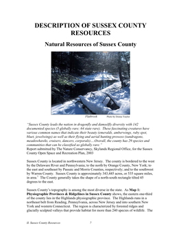 Description of Sussex County Resources