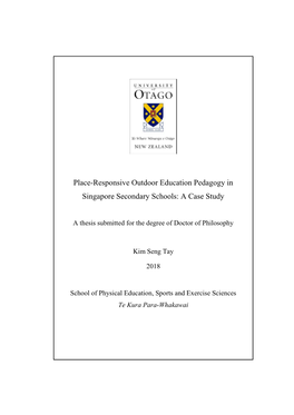 Place-Responsive Outdoor Education Pedagogy in Singapore Secondary Schools: a Case Study