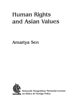 Human Rights and Asian Values